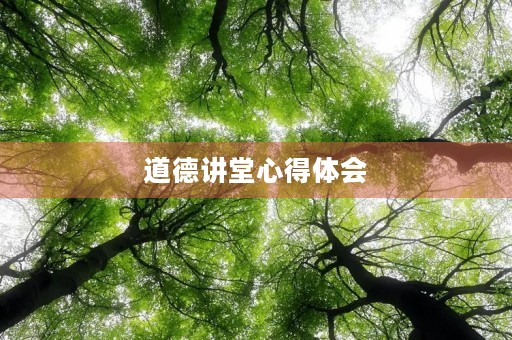 道德讲堂心得体会