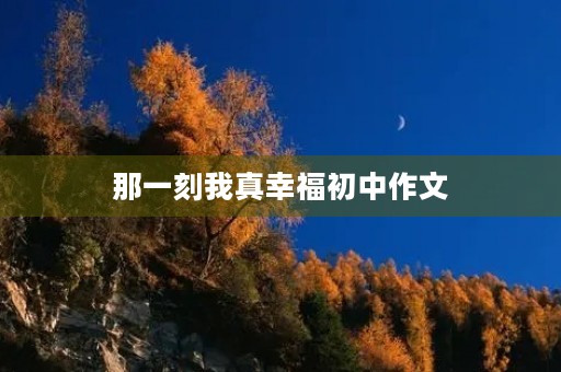 那一刻我真幸福初中作文