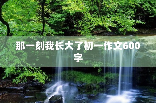 那一刻我长大了初一作文600字 那一刻我长大了初一作文600字