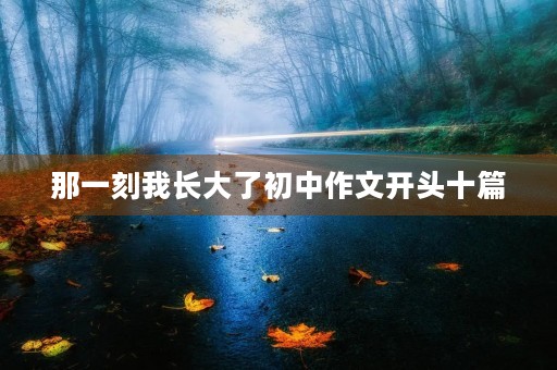 那一刻我长大了初中作文开头十篇 那一刻我长大了初中作文开头十篇
