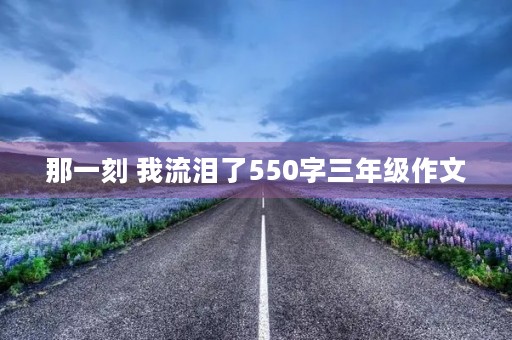 那一刻 我流泪了550字三年级作文
