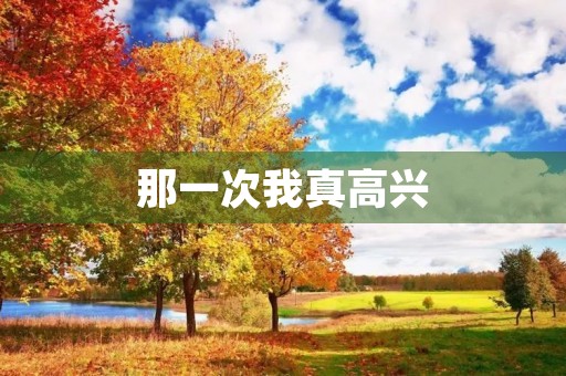 那一次我真高兴 那一次我真高兴