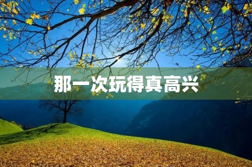 那一次玩得真高兴