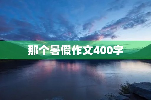 那个暑假作文400字