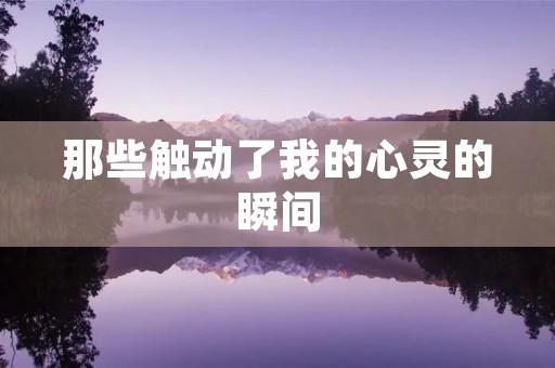 那些触动了我的心灵的瞬间 那些触动了我的心灵的瞬间