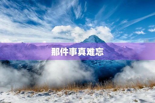 那件事真难忘