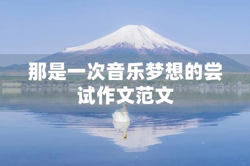 那是一次音乐梦想的尝试作文范文 那是一次音乐梦想的尝试作文范文