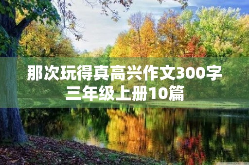 那次玩得真高兴作文300字三年级上册10篇 那次玩得真高兴作文300字三年级上册10篇