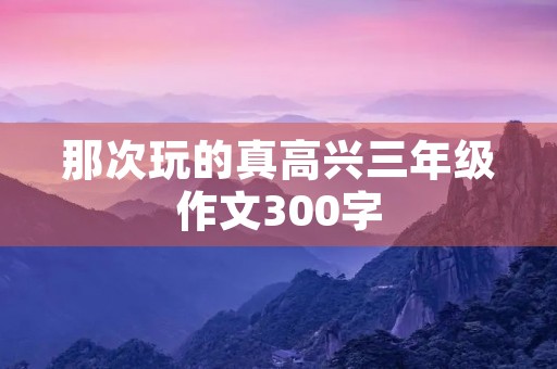 那次玩的真高兴三年级作文300字 那次玩的真高兴三年级作文300字