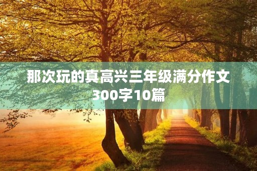 那次玩的真高兴三年级满分作文300字10篇