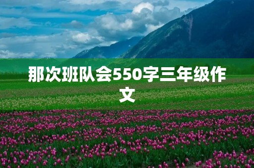 那次班队会550字三年级作文 那次班队会550字三年级作文