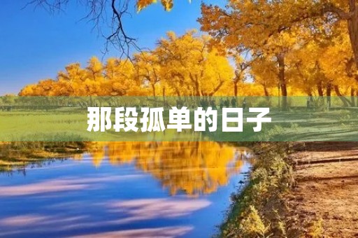 那段孤单的日子,我学会了坚强 那段孤单的日子,我学会了坚强