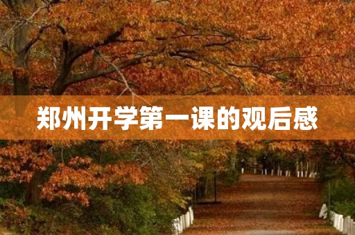 郑州开学第一课的观后感