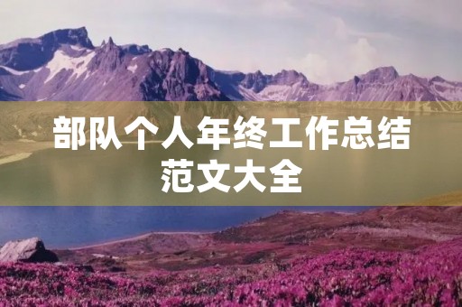 部队个人年终工作总结范文大全