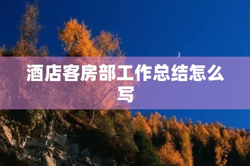 酒店客房部工作总结怎么写