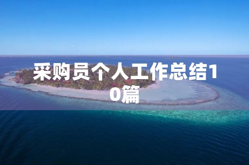 采购员个人工作总结10篇