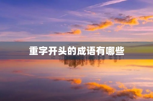 重字开头的成语有哪些
