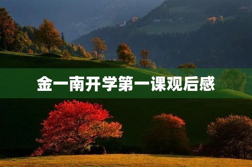金一南开学第一课观后感 金一南开学第一课观后感