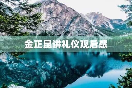 金正昆讲礼仪观后感