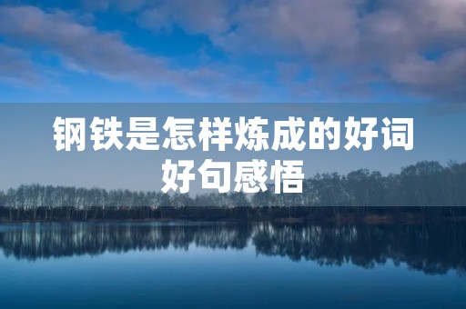 钢铁是怎样炼成的好词好句感悟,钢铁是怎样炼成的好词好句感悟第一章 钢铁是怎样炼成的好词好句感悟,钢铁是怎样炼成的好词好句感悟第一章