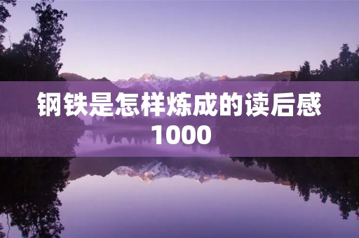 钢铁是怎样炼成的读后感1000