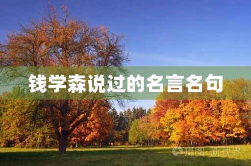 钱学森说过的名言名句(钱学森说过的名言名句有哪些)