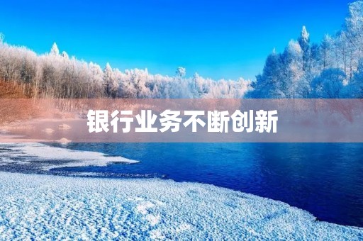 银行业务不断创新,锐意进取迎接挑战