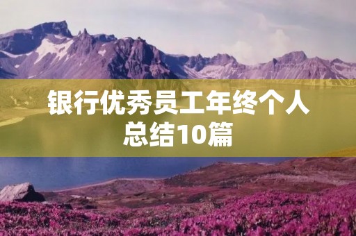 银行优秀员工年终个人总结10篇