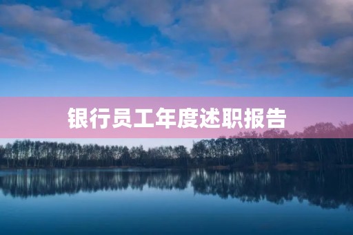 银行员工年度述职报告 银行员工年度述职报告