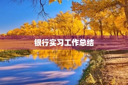 银行实习工作总结【5篇】 银行实习工作总结【5篇】