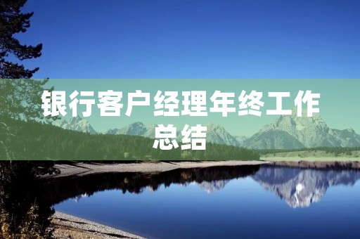 银行客户经理年终工作总结