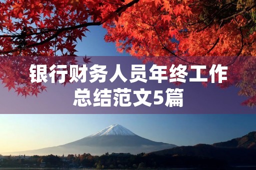 银行财务人员年终工作总结范文5篇