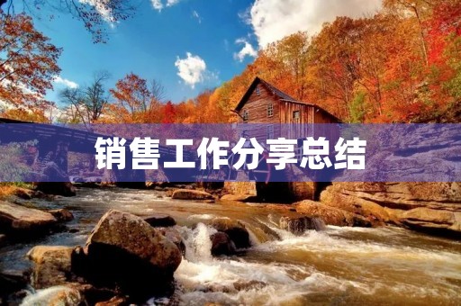 销售工作分享总结 销售工作分享总结