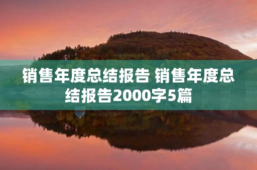 销售年度总结报告 销售年度总结报告2000字5篇 销售年度总结报告 销售年度总结报告2000字5篇