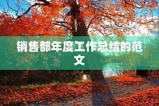 销售部年度工作总结的范文
