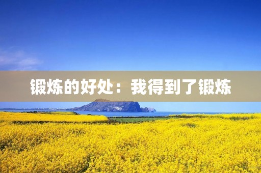 锻炼的好处：我得到了锻炼