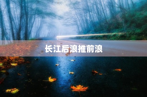 长江后浪推前浪，浪花永不停歇