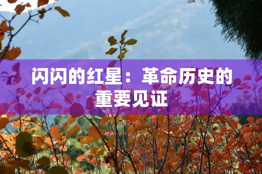 闪闪的红星：革命历史的重要见证