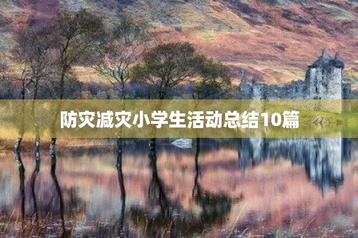 防灾减灾小学生活动总结10篇