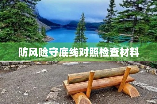 防风险守底线对照检查材料