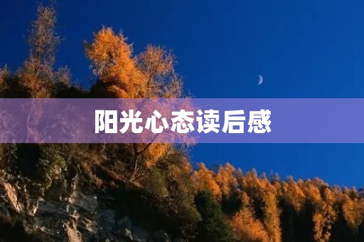 阳光心态读后感 阳光心态读后感