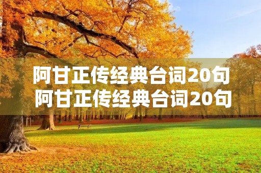 阿甘正传经典台词20句 阿甘正传经典台词20句超短英语 阿甘正传经典台词20句 阿甘正传经典台词20句超短英语