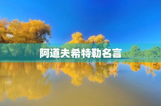 阿道夫希特勒名言，阿道夫希特勒名言名句
