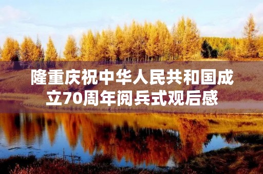 隆重庆祝中华人民共和国成立70周年阅兵式观后感