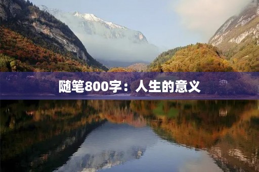 随笔800字：人生的意义