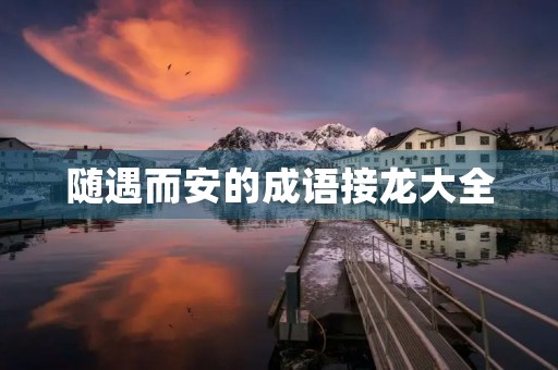 随遇而安的成语接龙大全