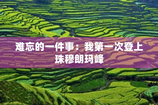 难忘的一件事:我第一次登上珠穆朗玛峰 难忘的一件事:我第一次登上珠穆朗玛峰