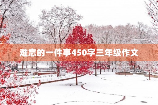 难忘的一件事450字三年级作文 难忘的一件事450字三年级作文