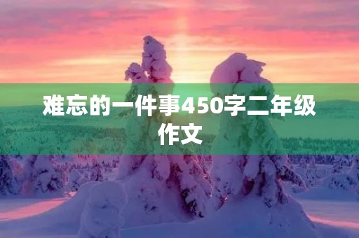 难忘的一件事450字二年级作文
