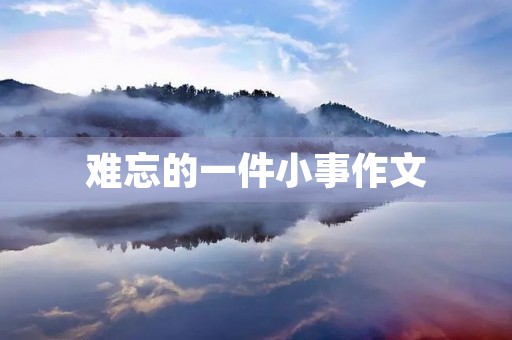 难忘的一件小事作文